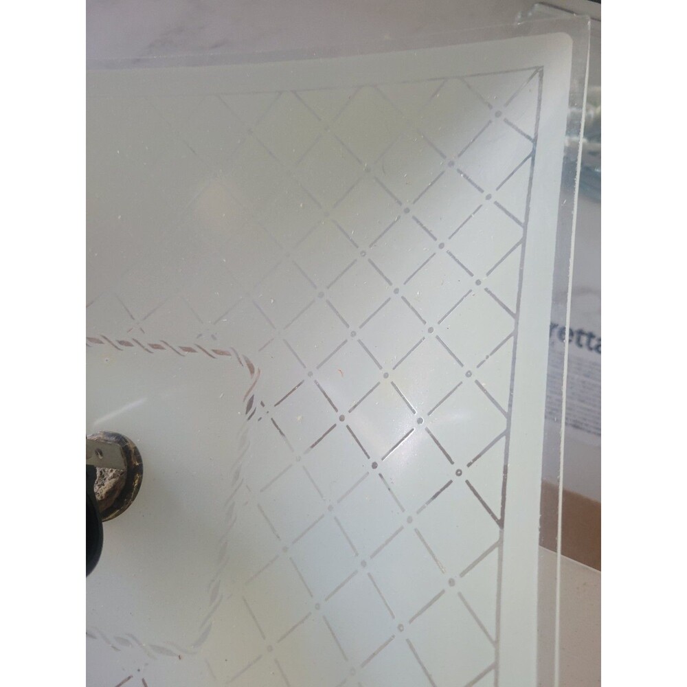 Vtg MCM Square Glass Diamond pattern Ceiling Light Cover Shade Fixture  12”x12 - Picture 6 of 13
